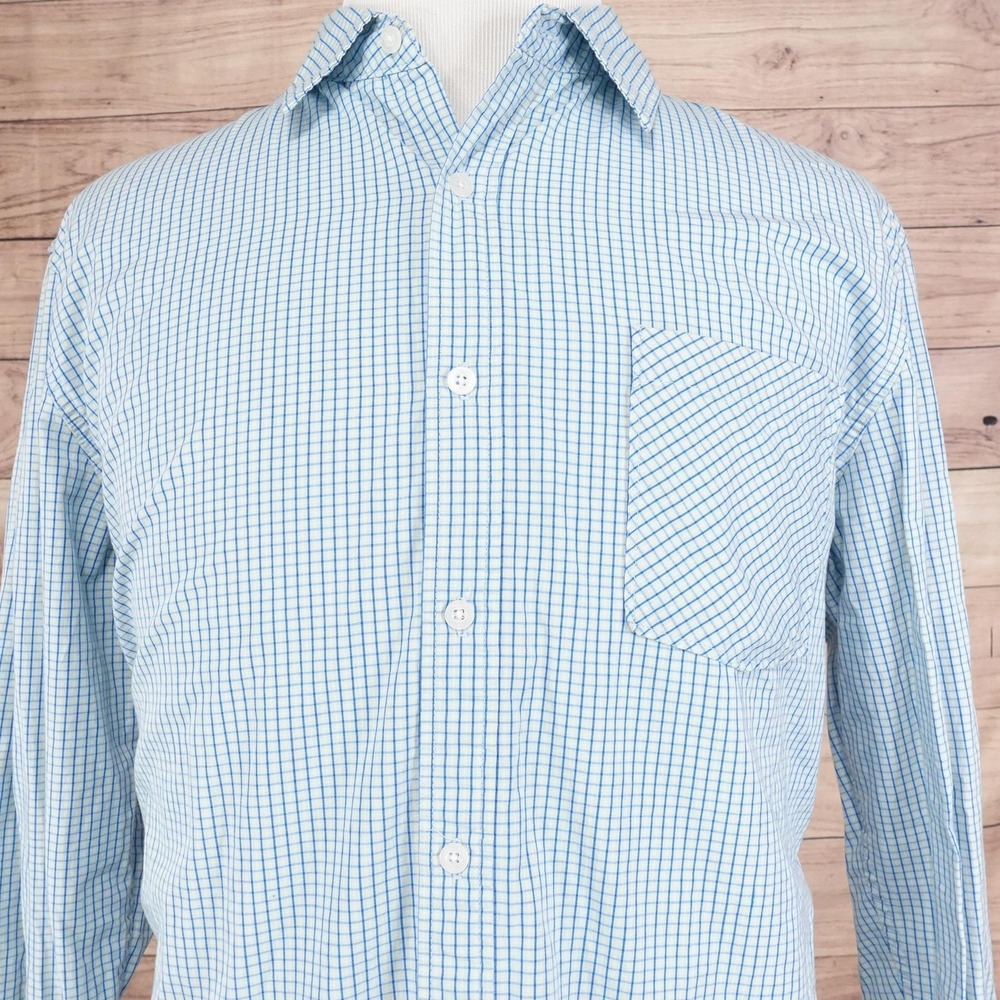 Kirra Shirt Mens XL‎ Blue Check Long Sleeve Button-Up Woven Cotton Casual